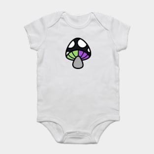 Aromantic-Asexual Mushroom Discrete Pride Flag Baby Bodysuit